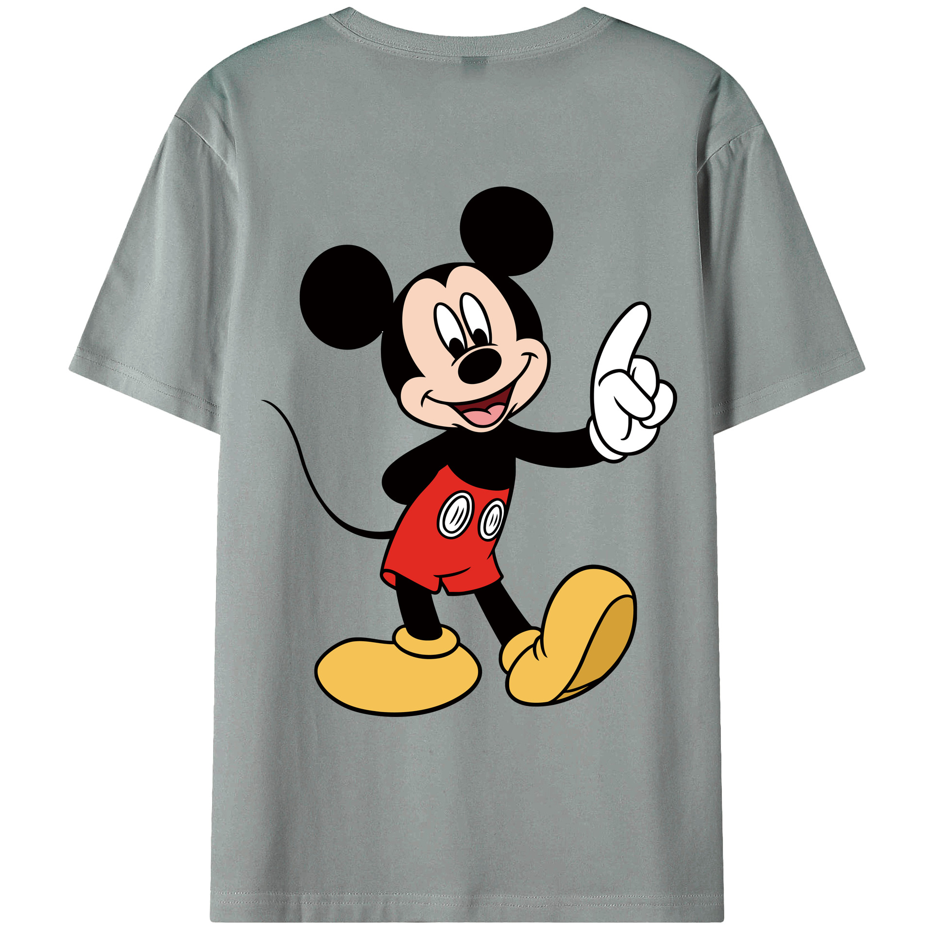 ミッキーマウス Mickey Mouse 綿100％ メンズ半袖Tシャツ（バックプリント） 通気性
